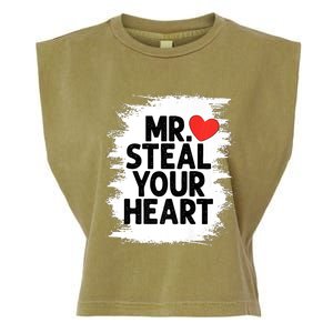 Mr Steal Your Heart Valentines Day Funny Love Garment-Dyed Women's Muscle Tee