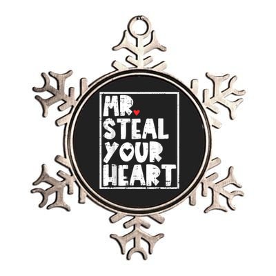 Mr Steal Your Heart Valentines Day Funny Vday Metallic Star Ornament