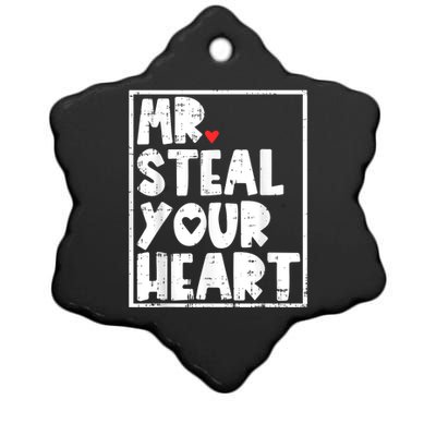 Mr Steal Your Heart Valentines Day Funny Vday Ceramic Star Ornament