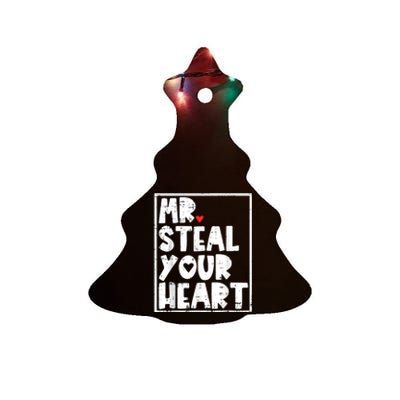 Mr Steal Your Heart Valentines Day Funny Vday Ceramic Tree Ornament