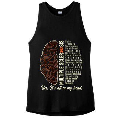 Multiple Sclerosis Yes It's All In My Head Brain Circuit Ladies PosiCharge Tri-Blend Wicking Tank