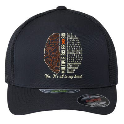 Multiple Sclerosis Yes It's All In My Head Brain Circuit Flexfit Unipanel Trucker Cap