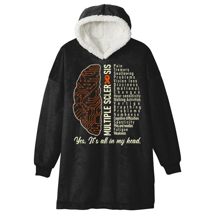 Multiple Sclerosis Yes It's All In My Head Brain Circuit Hooded Wearable Blanket