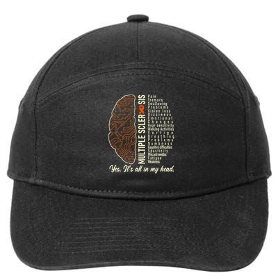 Multiple Sclerosis Yes It's All In My Head Brain Circuit 7-Panel Snapback Hat