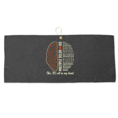 Multiple Sclerosis Yes It's All In My Head Brain Circuit Large Microfiber Waffle Golf Towel