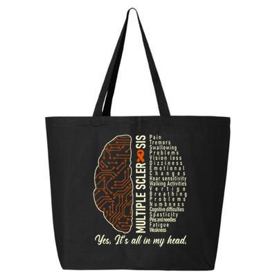 Multiple Sclerosis Yes It's All In My Head Brain Circuit 25L Jumbo Tote