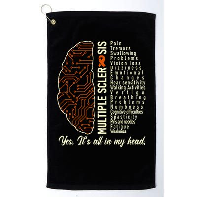 Multiple Sclerosis Yes It's All In My Head Brain Circuit Golf Towel
