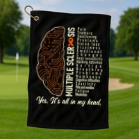 Multiple Sclerosis Yes It's All In My Head Brain Circuit Golf Towel