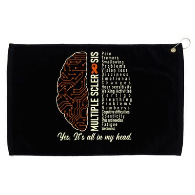 Multiple Sclerosis Yes It's All In My Head Brain Circuit Grommeted Golf Towel