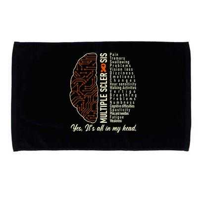 Multiple Sclerosis Yes It's All In My Head Brain Circuit Microfiber Hand Towel