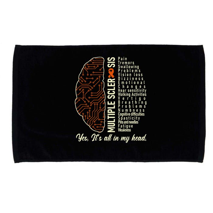 Multiple Sclerosis Yes It's All In My Head Brain Circuit Microfiber Hand Towel
