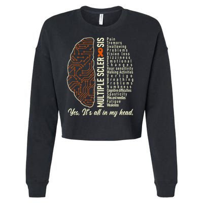 Multiple Sclerosis Yes It's All In My Head Brain Circuit Cropped Pullover Crew