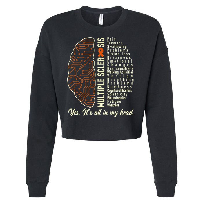 Multiple Sclerosis Yes It's All In My Head Brain Circuit Cropped Pullover Crew