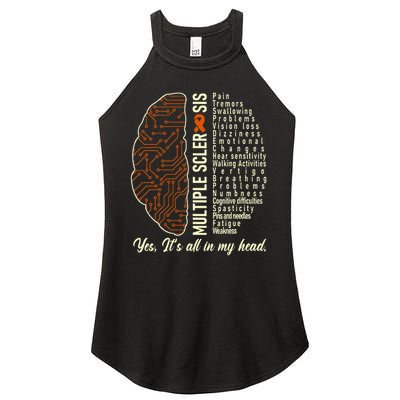 Multiple Sclerosis Yes It's All In My Head Brain Circuit Women's Perfect Tri Rocker Tank