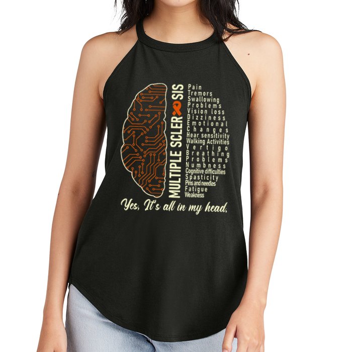 Multiple Sclerosis Yes It's All In My Head Brain Circuit Women's Perfect Tri Rocker Tank