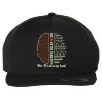 Multiple Sclerosis Yes It's All In My Head Brain Circuit Wool Snapback Cap