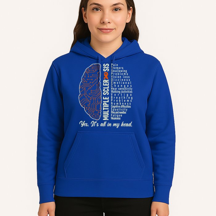 Multiple Sclerosis Yes It's All In My Head Brain Circuit Hoodie