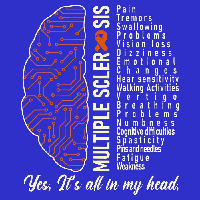Multiple Sclerosis Yes It's All In My Head Brain Circuit Full-Length Apron With Pockets