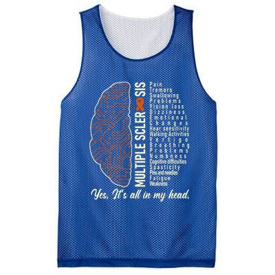 Multiple Sclerosis Yes It's All In My Head Brain Circuit Mesh Reversible Basketball Jersey Tank