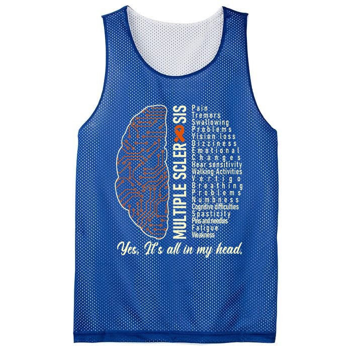 Multiple Sclerosis Yes It's All In My Head Brain Circuit Mesh Reversible Basketball Jersey Tank