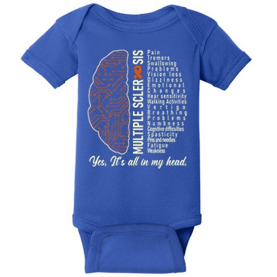 Multiple Sclerosis Yes It's All In My Head Brain Circuit Baby Bodysuit