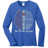 Multiple Sclerosis Yes It's All In My Head Brain Circuit Ladies Long Sleeve Shirt