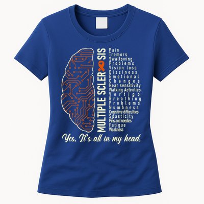 Multiple Sclerosis Yes It's All In My Head Brain Circuit Womens T-Shirt