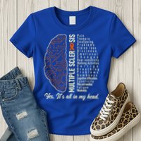 Multiple Sclerosis Yes It's All In My Head Brain Circuit Womens T-Shirt