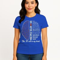 Multiple Sclerosis Yes It's All In My Head Brain Circuit Womens T-Shirt