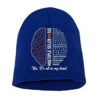 Multiple Sclerosis Yes It's All In My Head Brain Circuit Short Acrylic Beanie