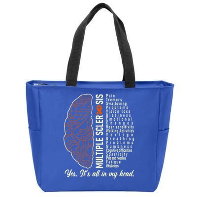 Multiple Sclerosis Yes It's All In My Head Brain Circuit Zip Tote Bag