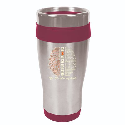 Multiple Sclerosis Yes It's All In My Head Brain Circuit 16oz Travel Tumbler