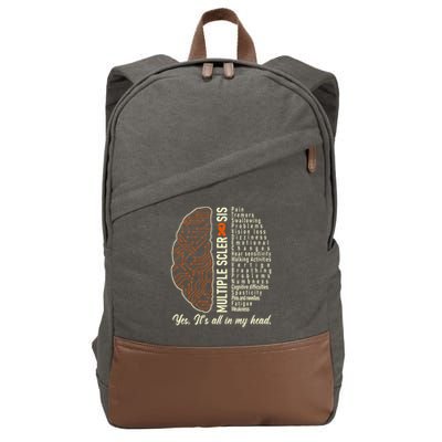 Multiple Sclerosis Yes It's All In My Head Brain Circuit Cotton Canvas Backpack