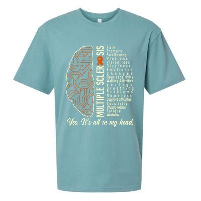 Multiple Sclerosis Yes It's All In My Head Brain Circuit Sueded Cloud Jersey T-Shirt