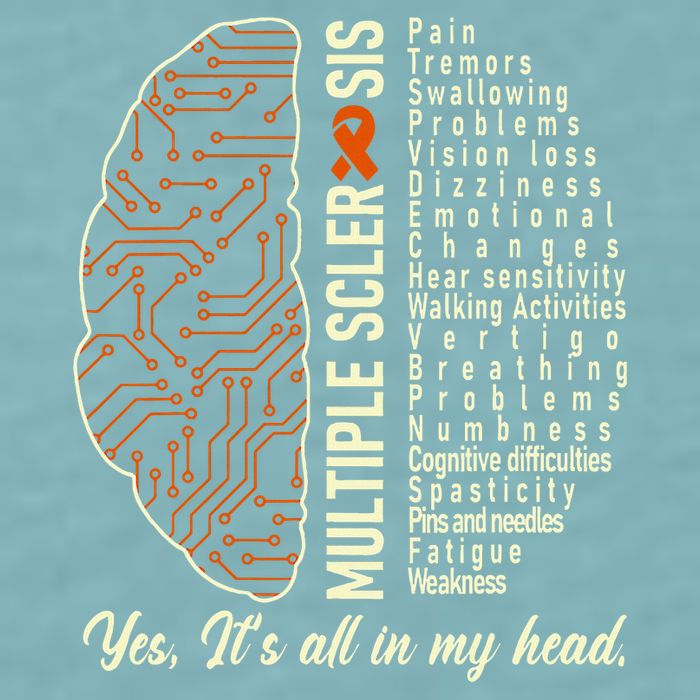 Multiple Sclerosis Yes It's All In My Head Brain Circuit Sueded Cloud Jersey T-Shirt
