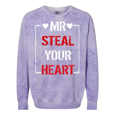 Mr. Steal Your Heart Valentines Day Colorblast Crewneck Sweatshirt