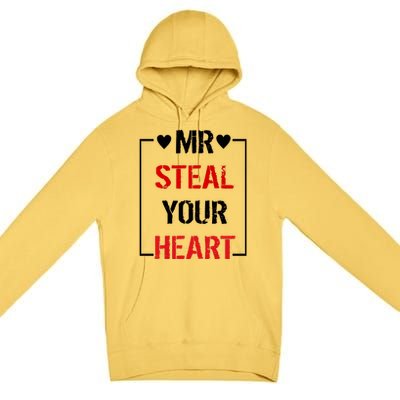 Mr. Steal Your Heart Valentines Day Premium Pullover Hoodie