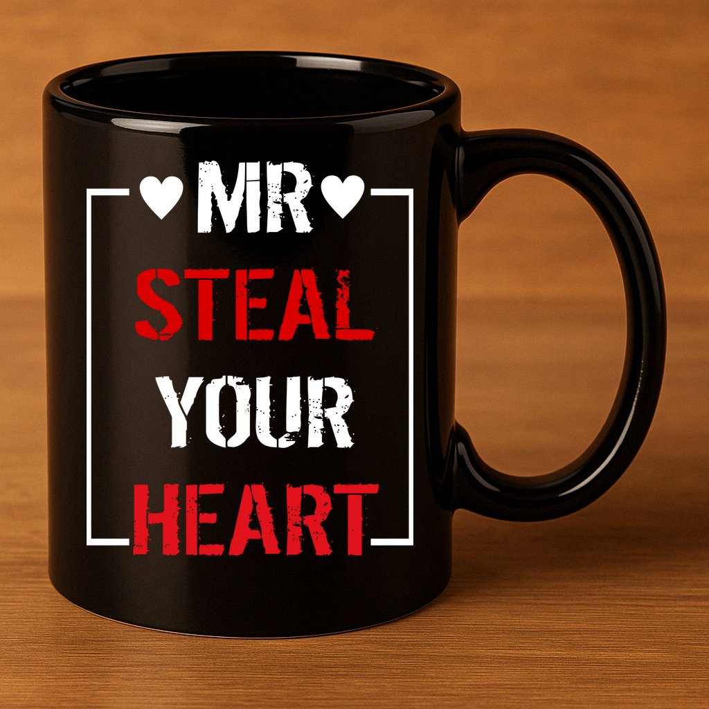 Mr. Steal Your Heart Valentines Day 11oz C Handle Ceramic Mug