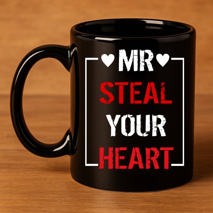 Mr. Steal Your Heart Valentines Day 11oz C Handle Ceramic Mug
