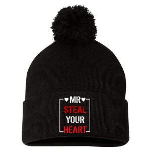 Mr. Steal Your Heart Valentines Day Pom Pom 12in Knit Beanie