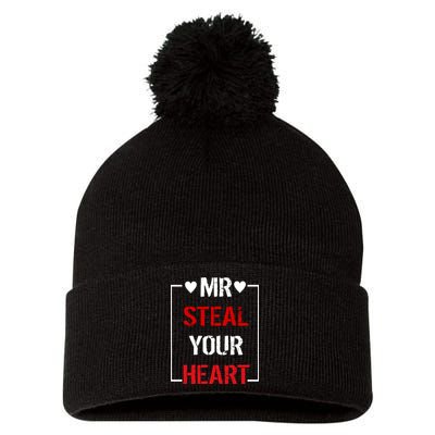 Mr. Steal Your Heart Valentines Day Pom Pom 12in Knit Beanie
