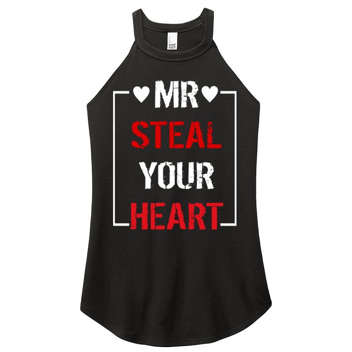 Mr. Steal Your Heart Valentines Day Women's Perfect Tri Rocker Tank