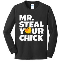 Mr Steal Your Chick Easter Chicken Egg Hunting Kids Long Sleeve Shirt