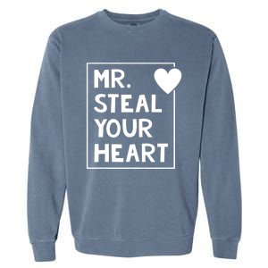 Mr Steal Your Heart Valentines Day Boy Garment-Dyed Sweatshirt