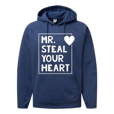 Mr Steal Your Heart Valentines Day Boy Performance Fleece Hoodie