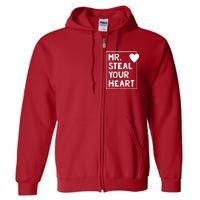 Mr Steal Your Heart Valentines Day Boy Full Zip Hoodie