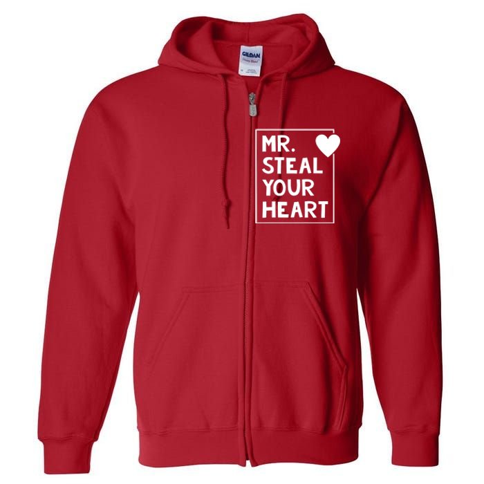 Mr Steal Your Heart Valentines Day Boy Full Zip Hoodie