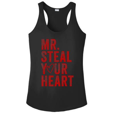 Mr Steal Your Heart Valentines Day Boy Ladies PosiCharge Competitor Racerback Tank