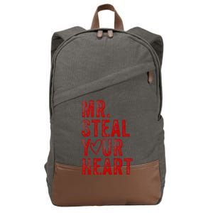 Mr Steal Your Heart Valentines Day Boy Cotton Canvas Backpack