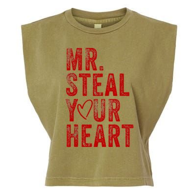 Mr Steal Your Heart Valentines Day Boy Garment-Dyed Women's Muscle Tee